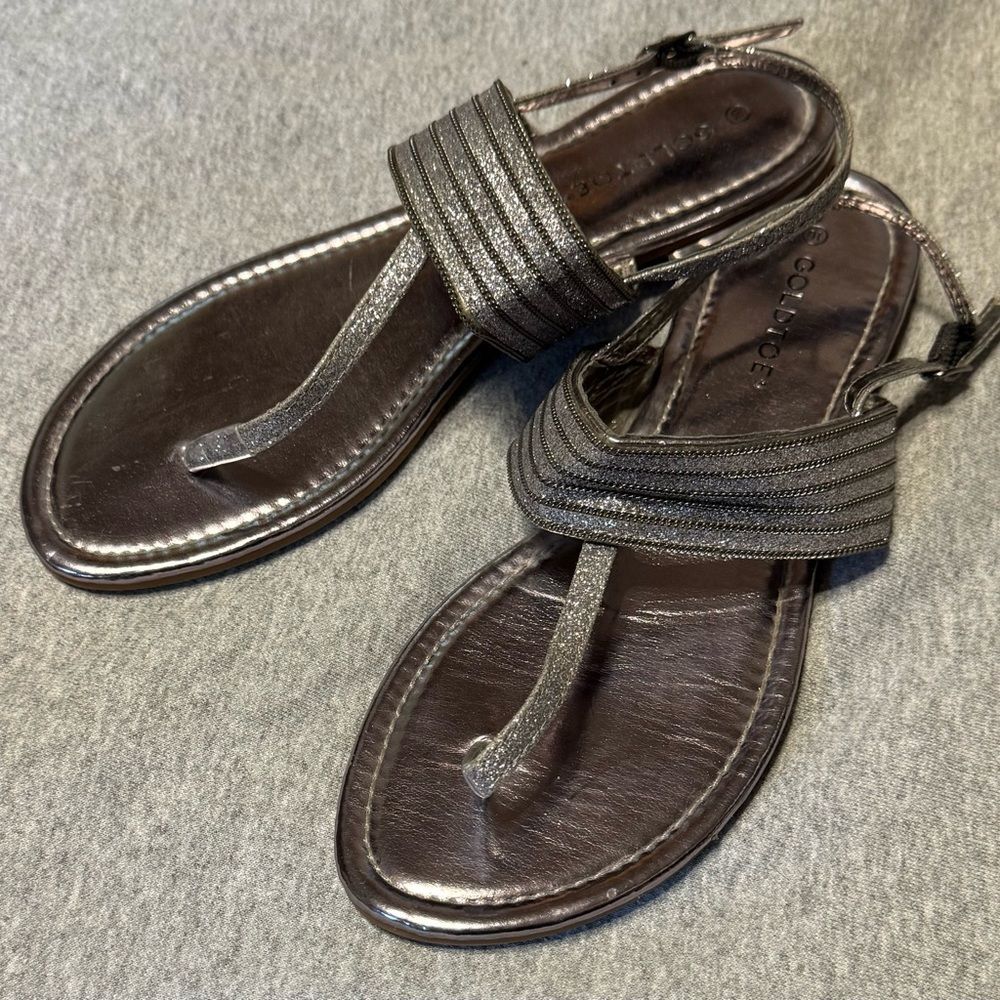 Goldtoe Metallic Strappy Sandals